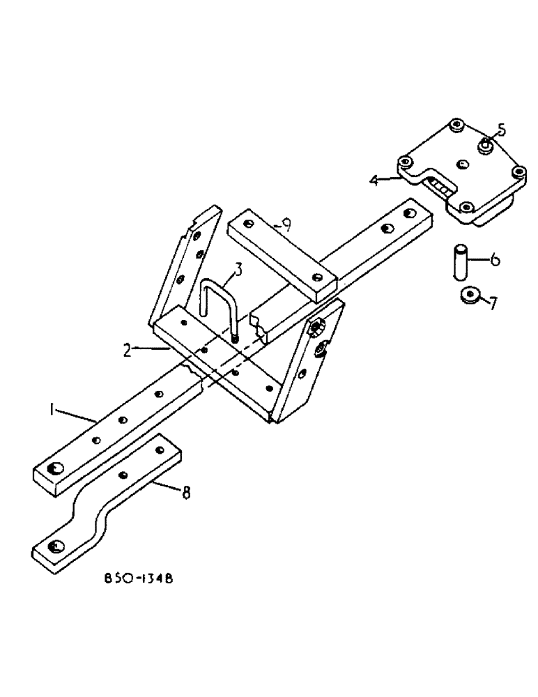 Схема запчастей Case IH 884 - (09-04) - SWINGING DRAWBAR ATTACHMENT, TRACTORS WITH 3 POINT HITCH (12) - FRAME