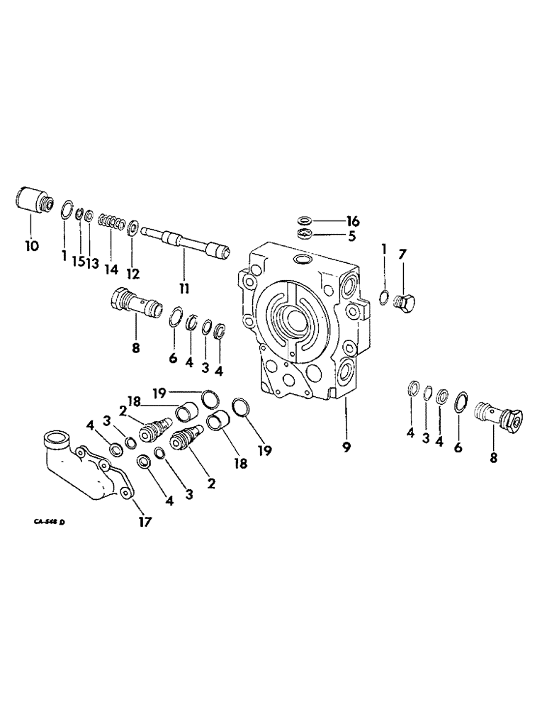 Схема запчастей Case IH 1026 - (07-10) - DRIVE TRAIN, CENTER SECTION BODY (04) - Drive Train