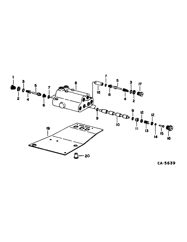 Схема запчастей Case IH 1480 - (10-49) - HYDRAULICS, UNLOADER TUBE SWING VALVE, SERIAL NO. 24000 AND BELOW (07) - HYDRAULICS