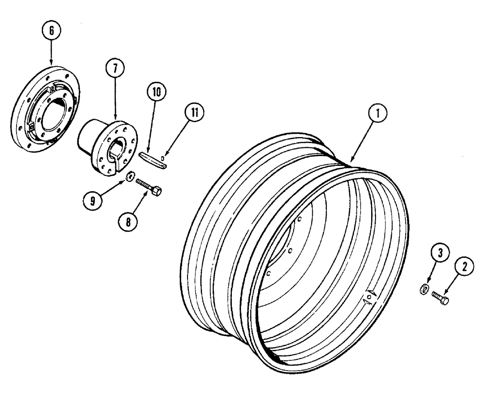Схема запчастей Case IH 7240 - (6-088) - STEEL REAR WHEELS, 32 AND 34 INCH RIMS (06) - POWER TRAIN