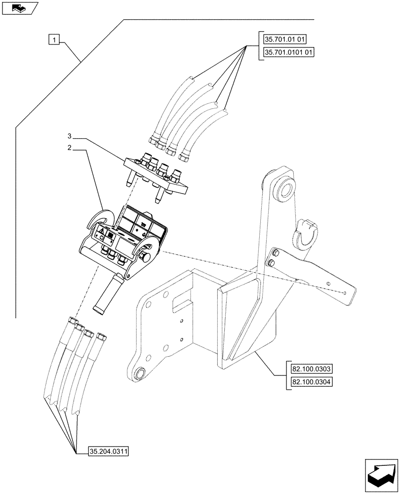 Схема запчастей Case IH FARMALL 75C - (88.082.01) - DIA KIT - 4 MULTIFASTER COUPLERS - NAR (88) - ACCESSORIES