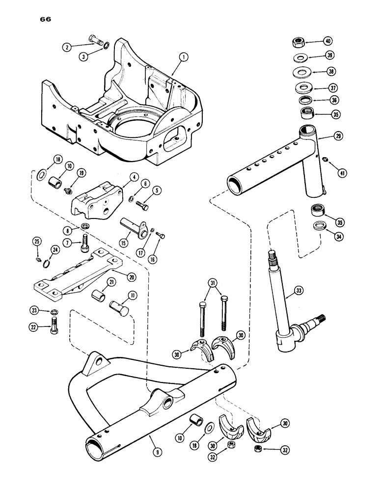 Схема запчастей Case IH 1030 - (066) - FRONT AXLE, GENERAL PURPOSE MODELS, 53" TO 73" AND 60" TO 88", FIRST USED TRACTOR SER. NO. 8332878 (06) - POWER TRAIN