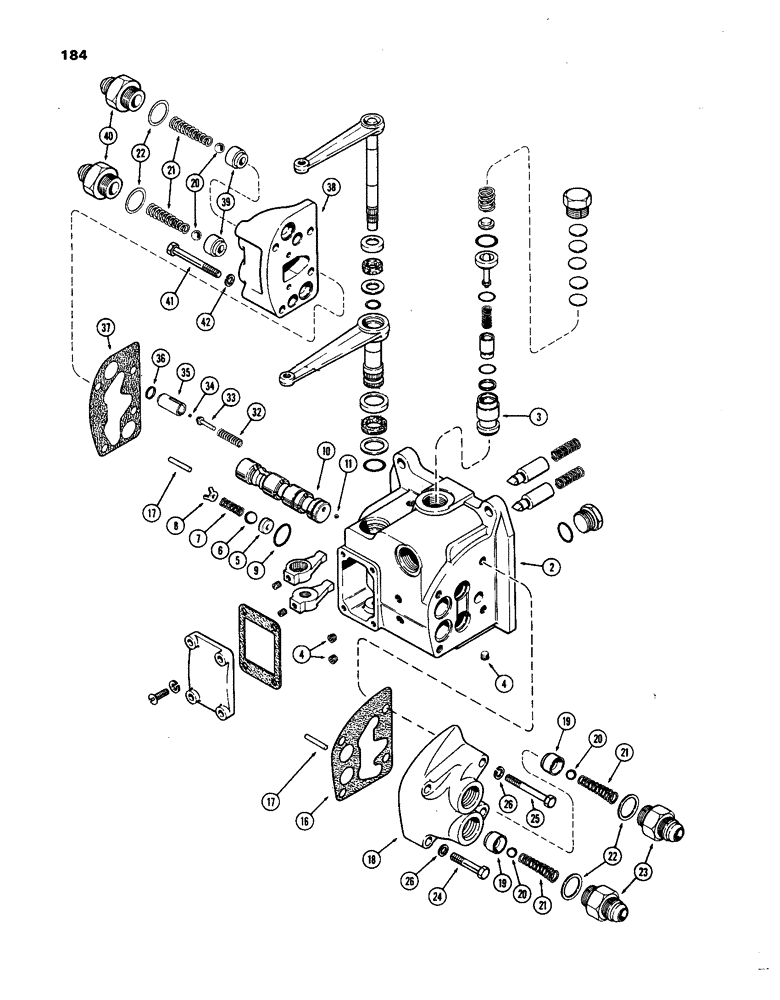 Схема запчастей Case IH 1270 - (184) - A66467 HYDRAULIC CONTROL VALVE, RIGHT HAND STANDARD (08) - HYDRAULICS