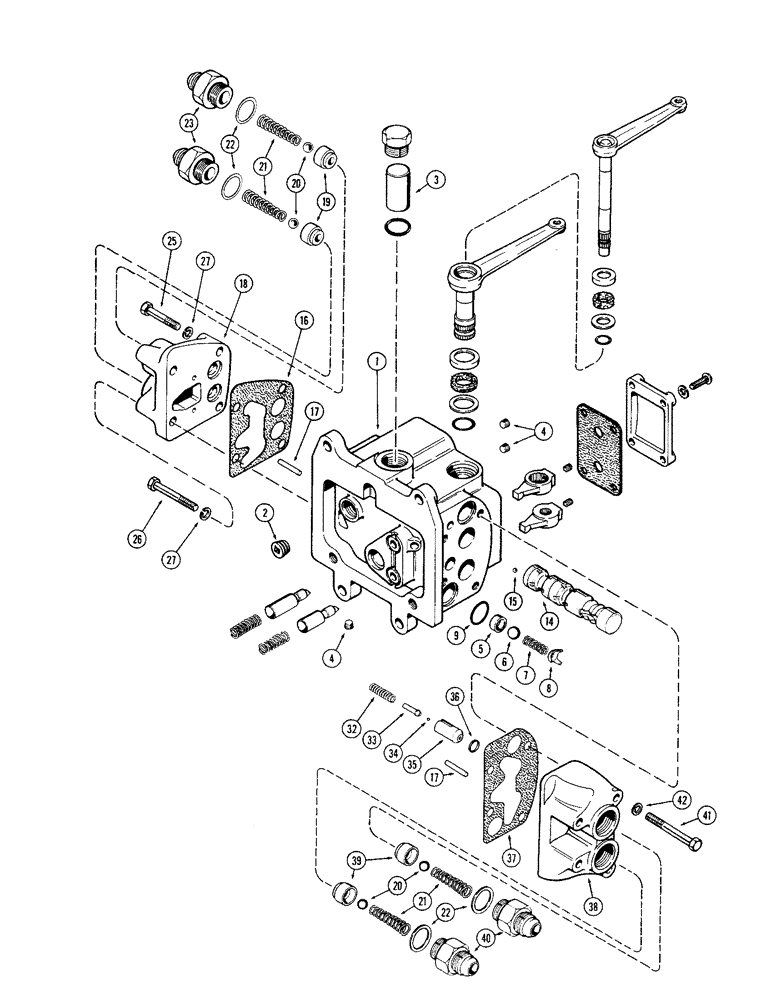 Схема запчастей Case IH 1570 - (194) - A141382 REMOTE HYDRAULIC VALVE, LEFT HAND WITHOUT RELIEF VALVE (08) - HYDRAULICS