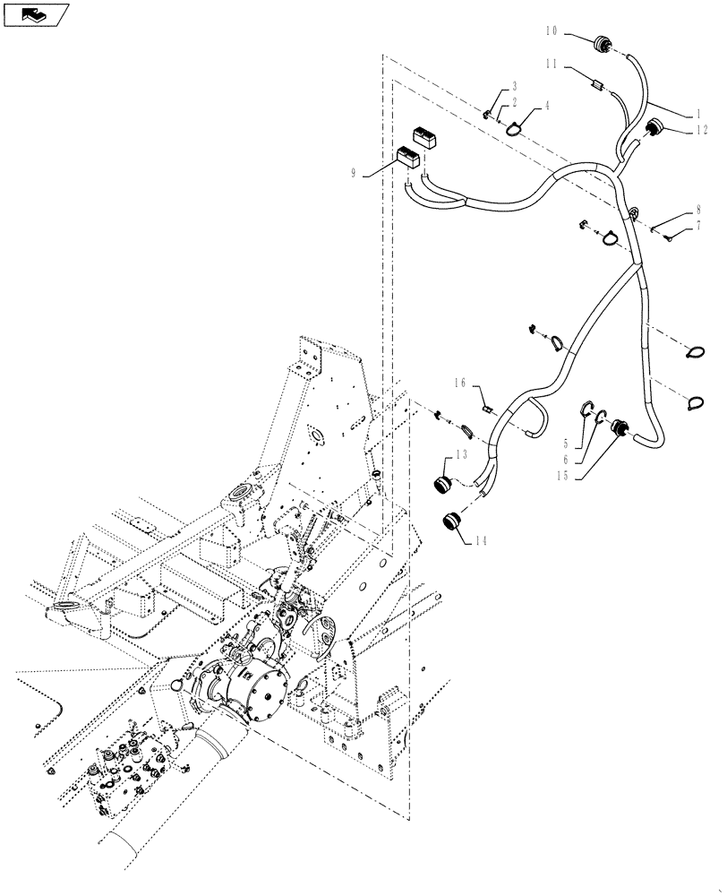 Схема запчастей Case IH 7230 - (55.100.22) - WIRE HARNESS, THRESHING FRAME (55) - ELECTRICAL SYSTEMS