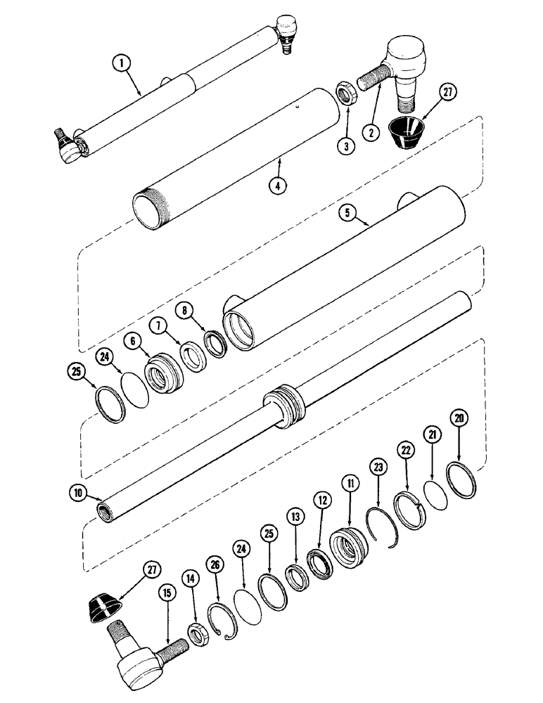 Схема запчастей Case IH 2096 - (5-112) - STEERING CYLINDER, ADJUSTABLE FRONT AXLE (05) - STEERING