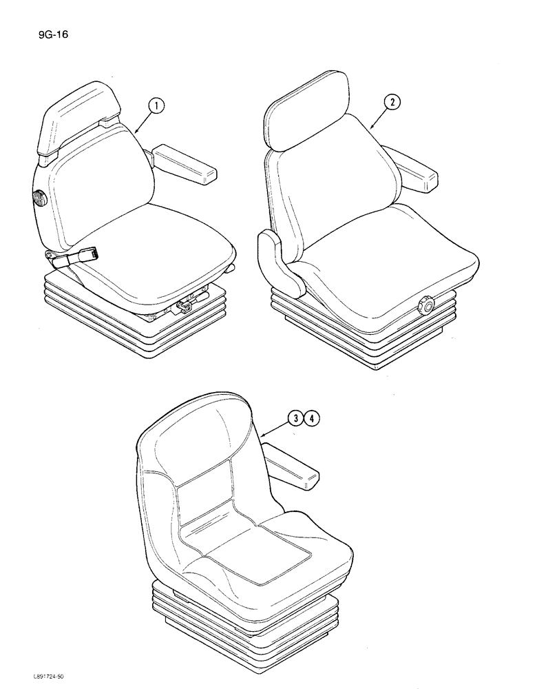 Схема запчастей Case IH 1680 - (9G-16) - OPERATORS SEAT (10) - CAB & AIR CONDITIONING