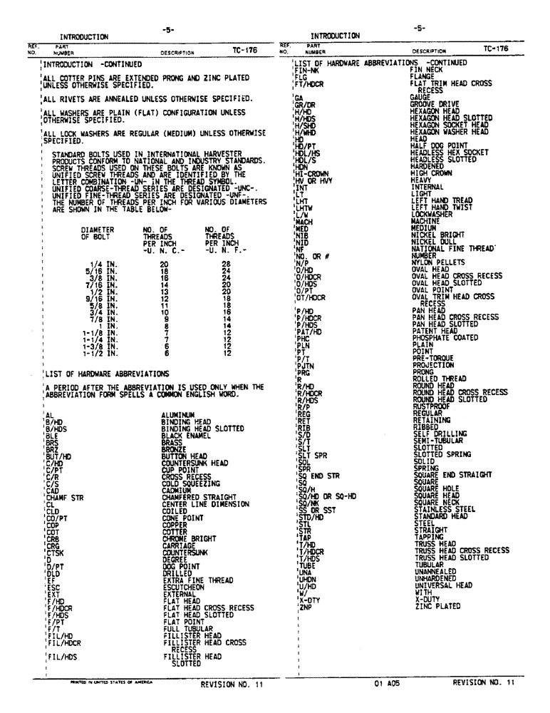 Схема запчастей Case IH 4568 - (00-05) - INTRODUCTION (00) - GENERAL