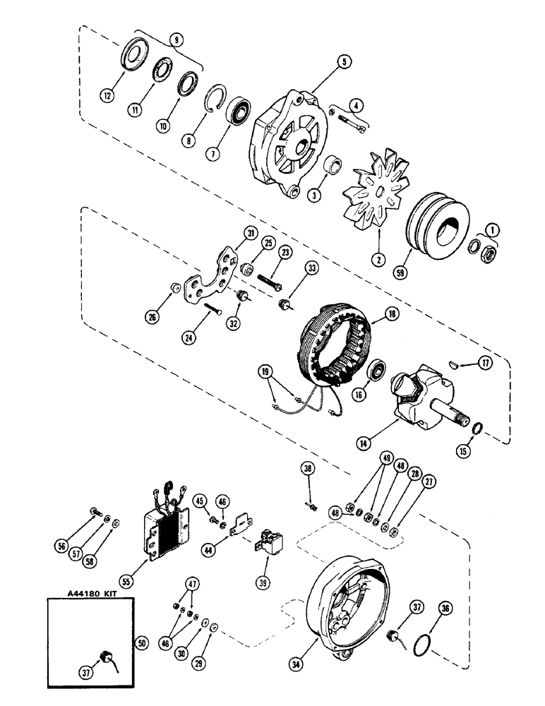 Схема запчастей Case IH 2470 - (074) - ALTERNATOR, 504BDT DIESEL ENGINE (04) - ELECTRICAL SYSTEMS