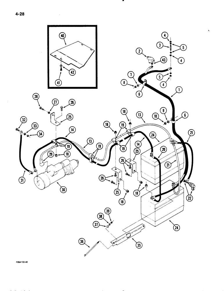 Схема запчастей Case IH 9130 - (4-28) - BATTERIES AND CABLES (04) - ELECTRICAL SYSTEMS