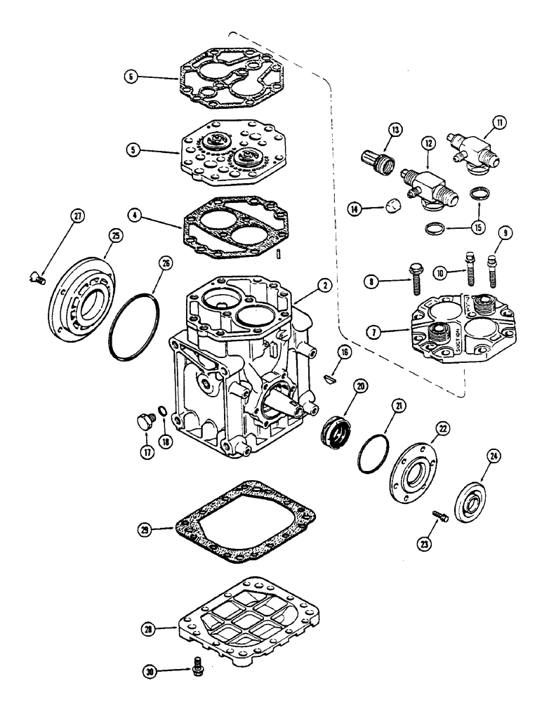 Схема запчастей Case IH 2390 - (9-414) - AIR CONDITIONING, AIR COMPRESSOR (09) - CHASSIS/ATTACHMENTS