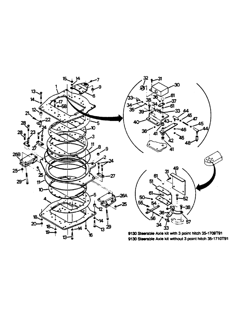 Схема запчастей Case IH 9130 - (10-26) - STEERABLE AXLE MOUNTING, SERIAL NUMBER 17901057 AND AFTER Options & Miscellaneous
