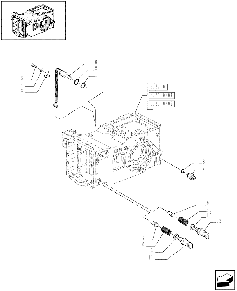 Схема запчастей Case IH MAXXUM 140 - (1.75.0[05]) - REAR AXLE HOUSING SENSORS AND SWITCHES (06) - ELECTRICAL SYSTEMS