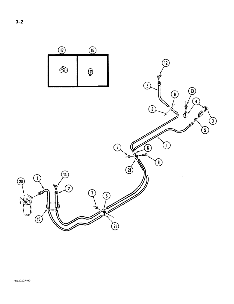 Схема запчастей Case IH 9280 - (3-02) - FUEL LINE SYSTEM (03) - FUEL SYSTEM