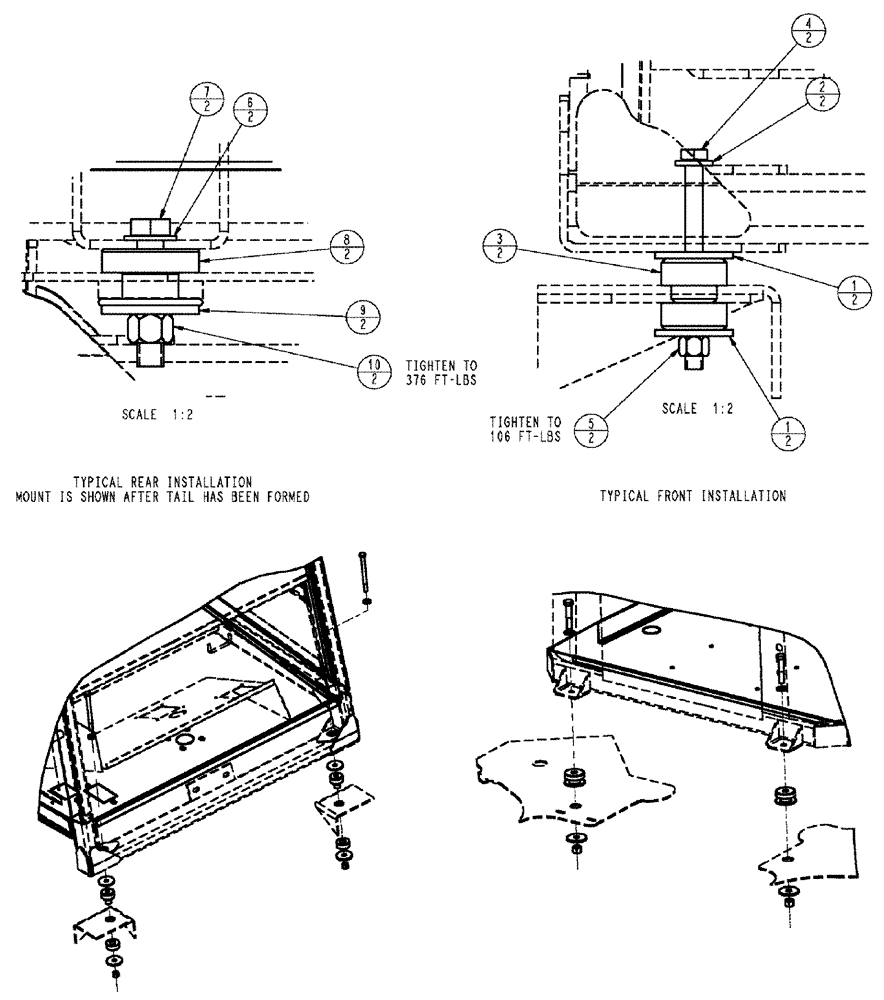 Схема запчастей Case IH 3185 - (02-002) - CAB MOUNTING GROUP Cab Exterior