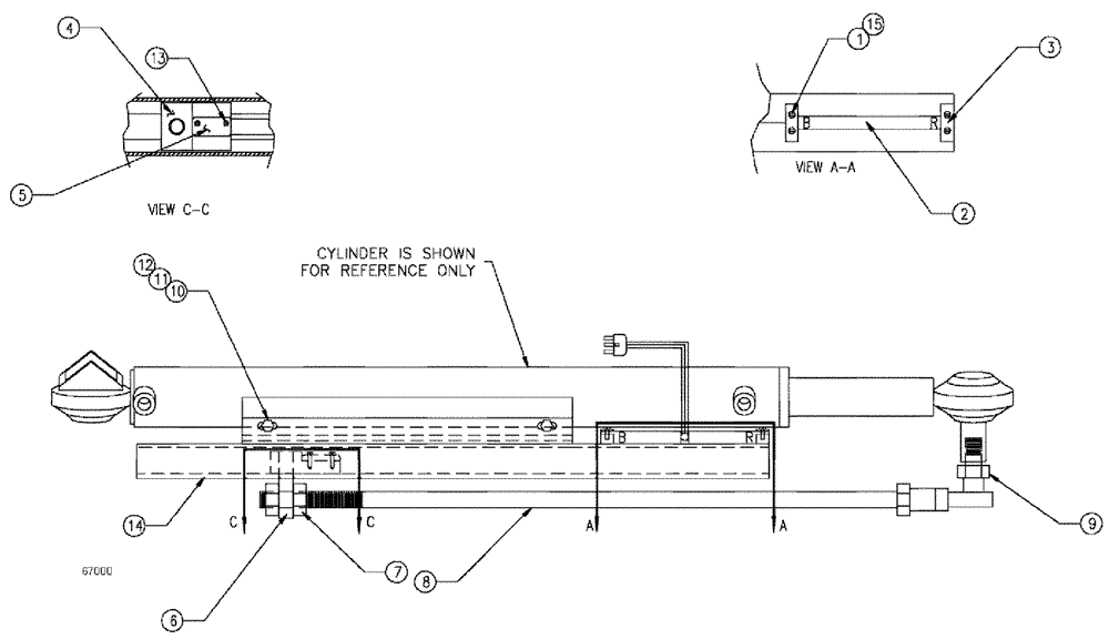 Схема запчастей Case IH 3185 - (07-007) - SWITCH MOUNTING - SELF CENTERING (90 BOOM) Cylinders