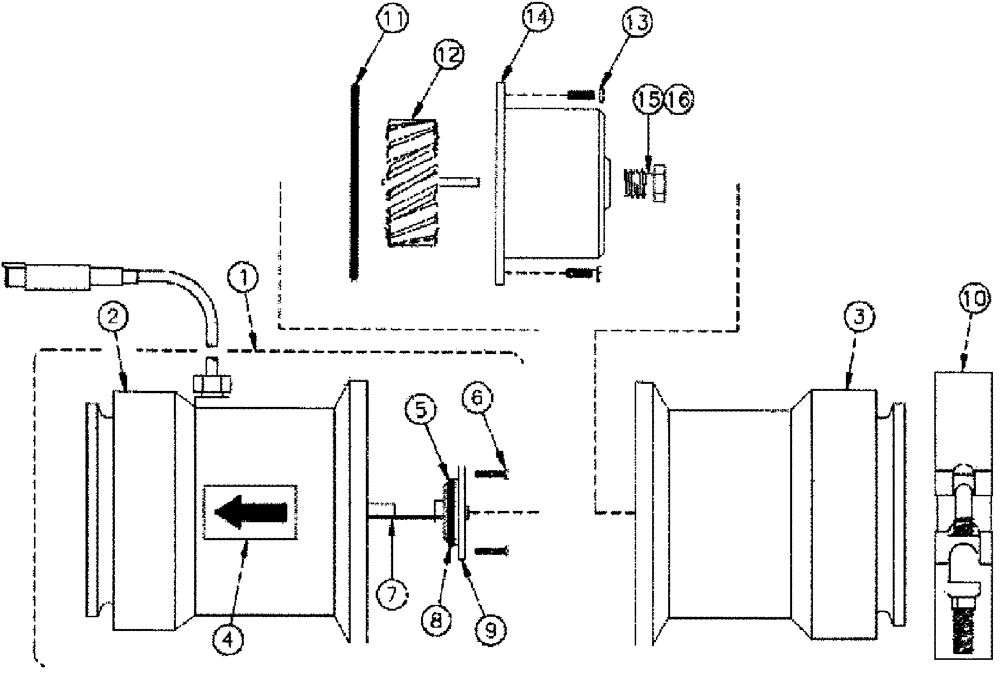 Схема запчастей Case IH 610 - (05-056) - FLOWMETER RFM 200 HP Liquid Plumbing