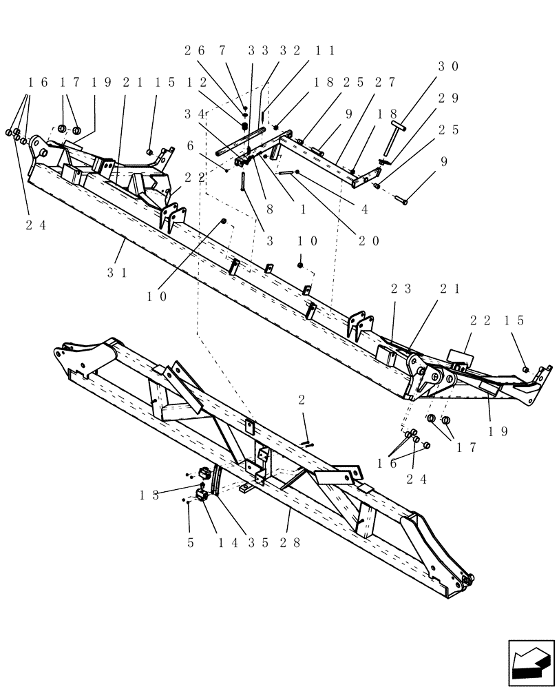 Схема запчастей Case IH ATX400 - (1.050.1) - ROCKSHAFT AND DEPTH CONTROL, CENTER SECTION (12) - FRAME