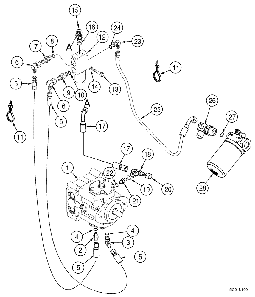 Схема запчастей Case IH 95XT - (06-04A) - HYDROSTATICS - SOLENOID (Aug 13 2010 10:08AM) (06) - POWER TRAIN