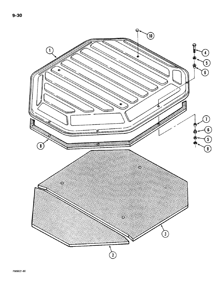 Схема запчастей Case IH 9270 - (9-30) - ROOF CAP, CAB AND ROPS (09) - CHASSIS/ATTACHMENTS