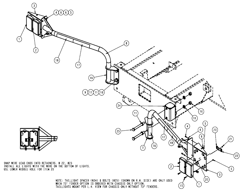 Схема запчастей Case IH FLX4010 - (04-015) - TAIL LIGHT ASSEMBLY Frame & Suspension