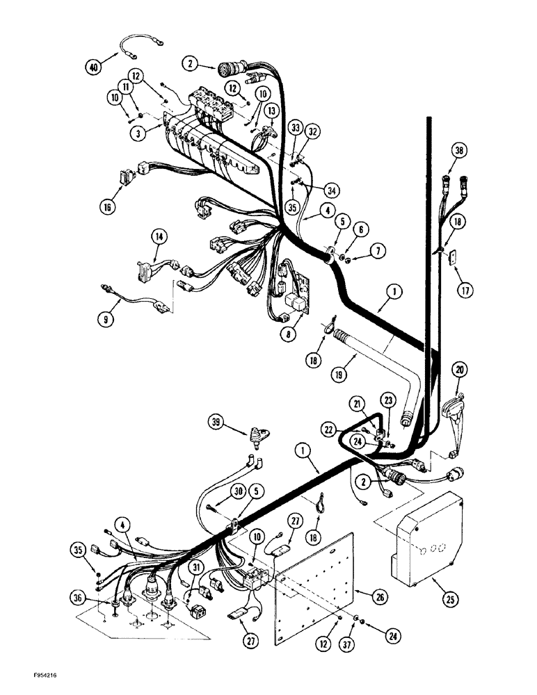 Схема запчастей Case IH 9330 - (4-004) - LOWER ROPS HARNESS (04) - ELECTRICAL SYSTEMS