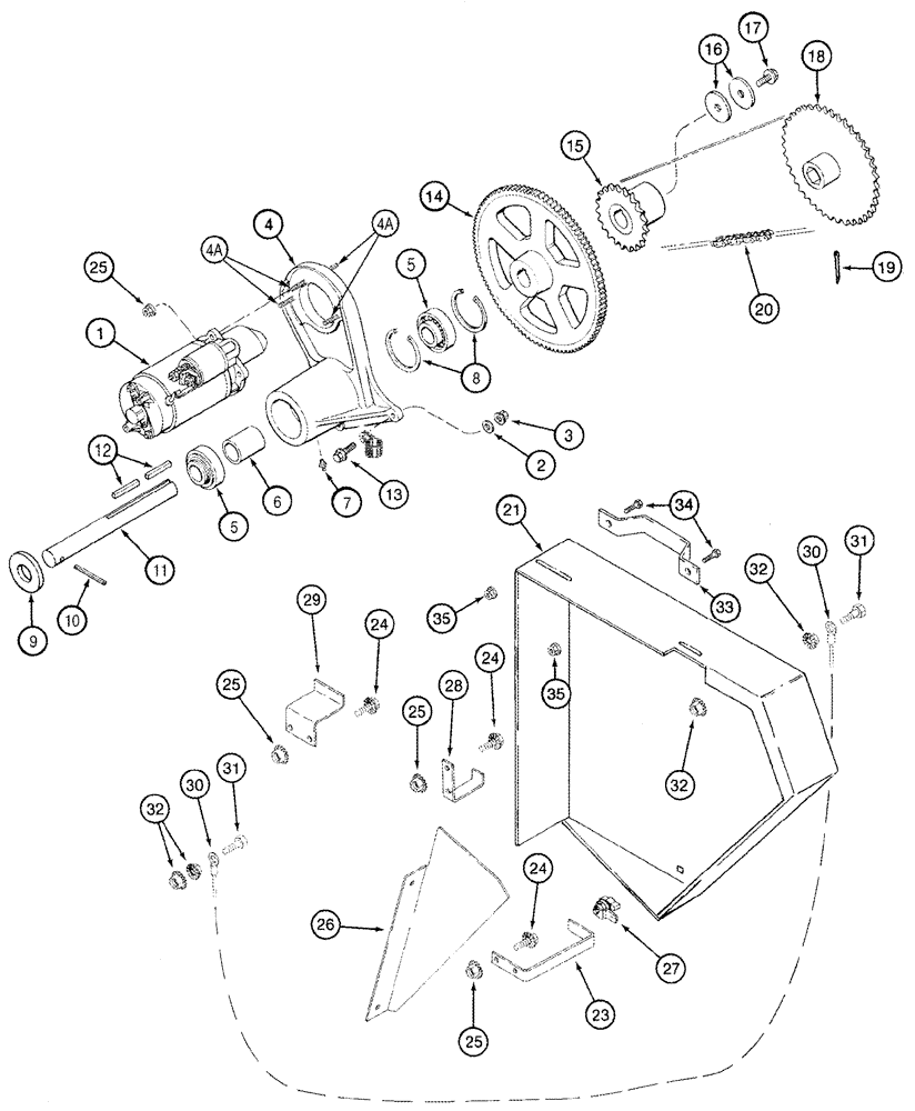 Схема запчастей Case IH 2388 - (09A-27) - FEEDER REVERSER, WITHOUT ROCK TRAP BSN JJC0268799 (13) - FEEDER