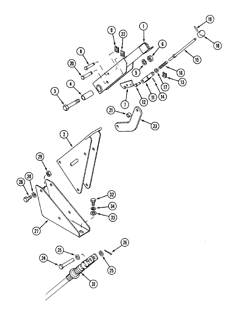 Схема запчастей Case IH 1594 - (6-222) - PTO CLUTCH HAND LEVER, TRACTORS WITHOUT CAB PRIOR TO P.I.N. 11220650, ALL TRACTORS WITH CAB (06) - POWER TRAIN