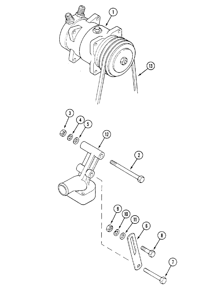 Схема запчастей Case IH 1294 - (9-364) - AIR CONDITIONER COMPRESSOR, TRACTORS WITH CAB (09) - CHASSIS/ATTACHMENTS