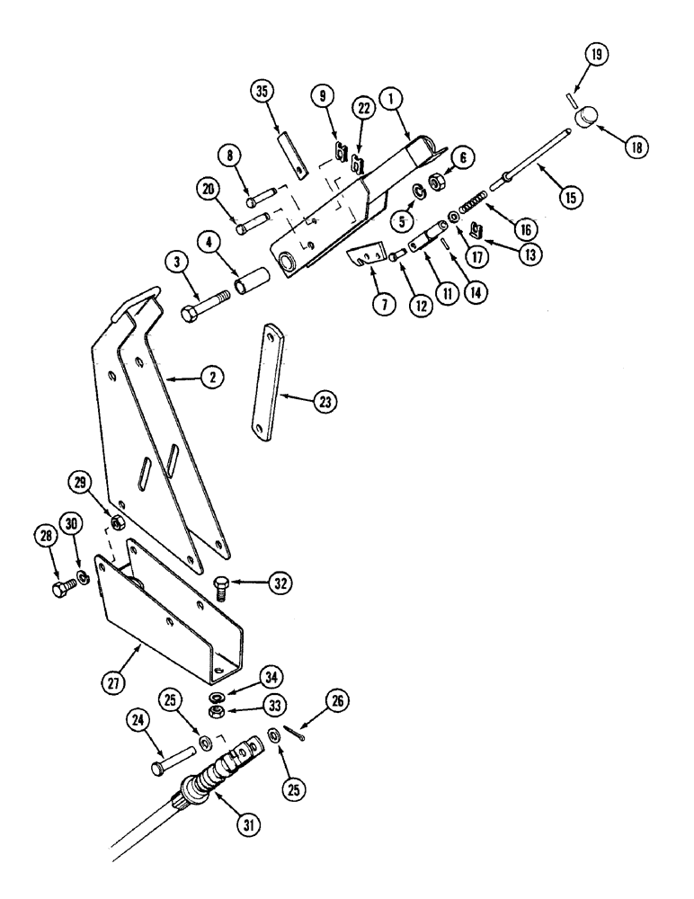 Схема запчастей Case IH 1594 - (6-224) - PTO CLUTCH HAND LEVER, TRACTORS WITHOUT CAB, P.I.N. 11220650 AND AFTER (06) - POWER TRAIN