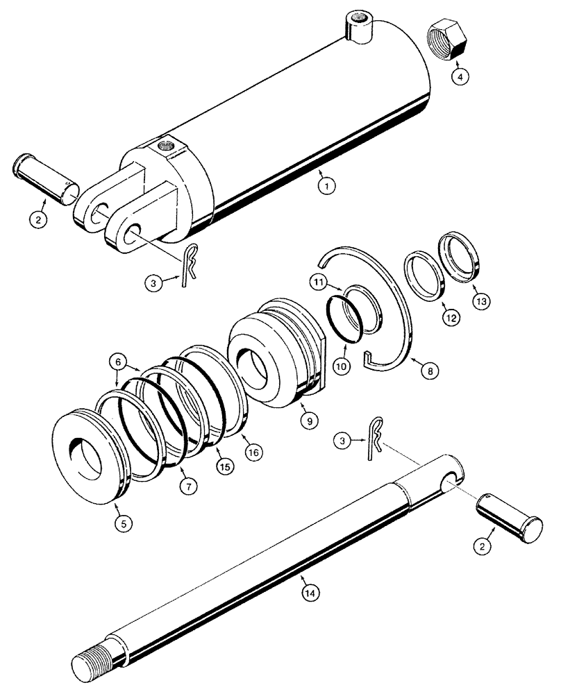 Схема запчастей Case IH 770 - (08-35) - WING FOLDING CYLINDER - 60200C91, THREADED GLAND TYPE (08) - HYDRAULICS