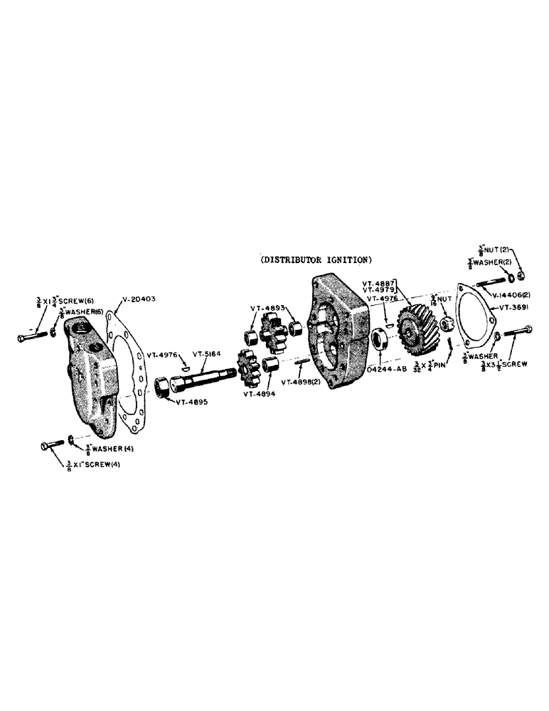 Схема запчастей Case IH VAC11-SERIES - (126) - VTA2972 HYDRAULIC PUMP, DISTRIBUTOR IGNITION (08) - HYDRAULICS