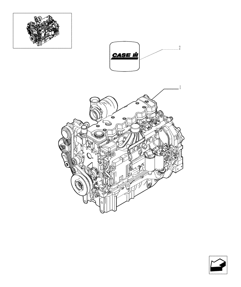 Схема запчастей Case IH MAXXUM 140 - (0.02.1/04) - ENGINE (STD + VAR.330003-332115-332116) (01) - ENGINE