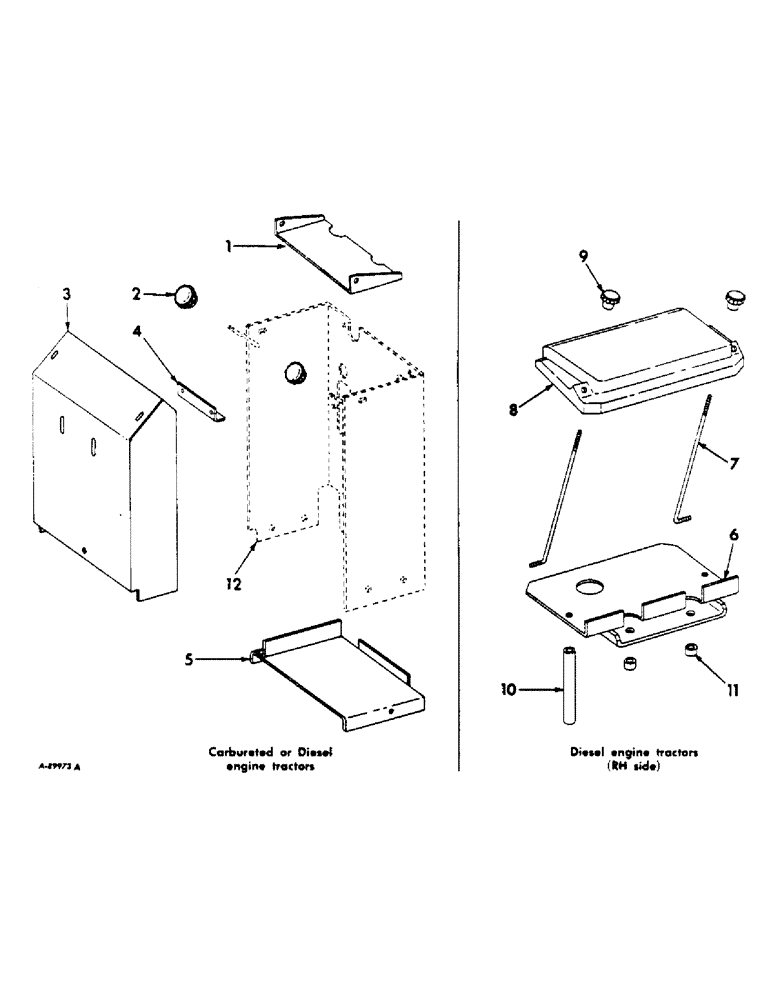 Схема запчастей Case IH 544 - (G-08) - ELECTRICAL SYSTEM, BATTERY TRAY, FARMALL TRACTORS (06) - ELECTRICAL SYSTEMS