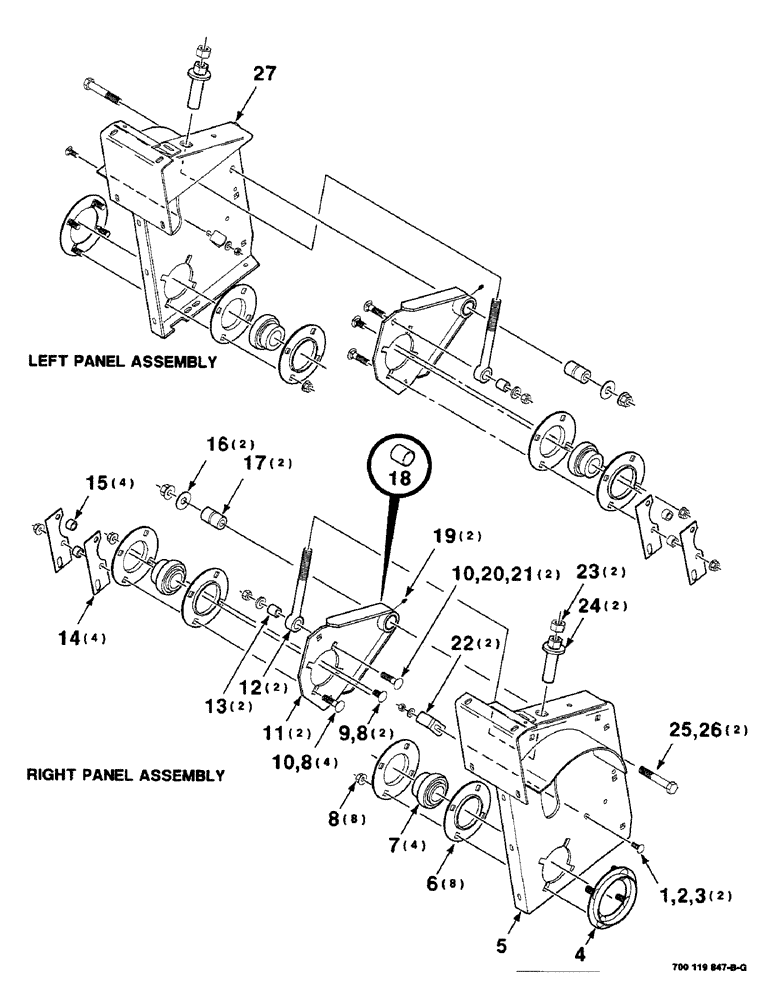 Схема запчастей Case IH 8840 - (5-16) - HAY CONDITIONER PANEL ASSEMBLIES (LEFT AND RIGHT), (S.N. CFH0032227 AND LATER) (58) - ATTACHMENTS/HEADERS