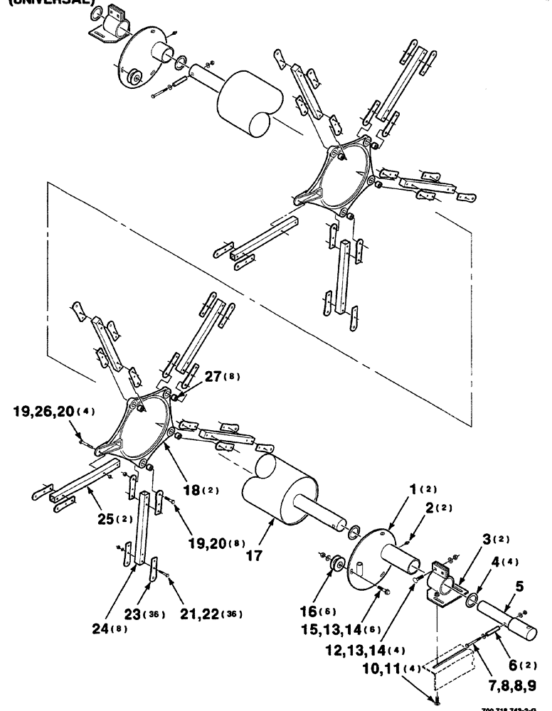 Схема запчастей Case IH 325 - (6-10) - PICKUP REEL MOUNTING AND CAM ASSEMBLY - 15 FOOT (UNIVERSAL) (58) - ATTACHMENTS/HEADERS