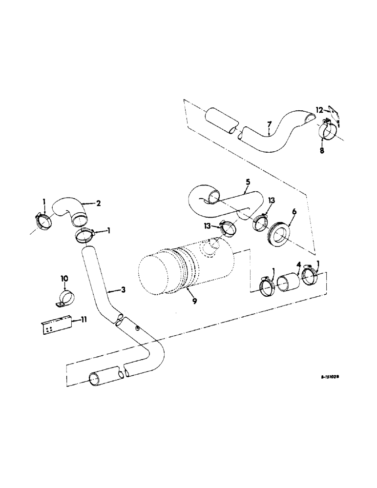 Схема запчастей Case IH 616 - (E-07) - FUEL SYSTEM, AIR CLEANER AND CONNECTIONS, DIESEL (02) - FUEL SYSTEM