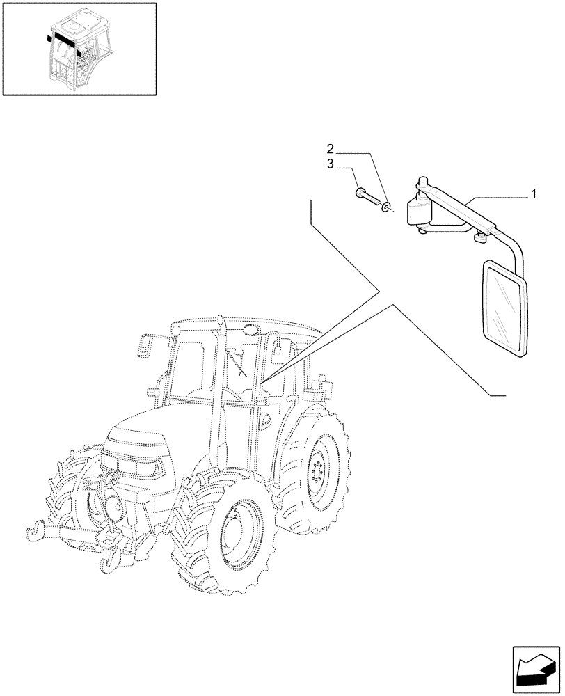 Схема запчастей Case IH JX1070C - (1.92.93/01) - (VAR.879) TELESCOPIC REAR VIEW MIRROR (10) - OPERATORS PLATFORM/CAB