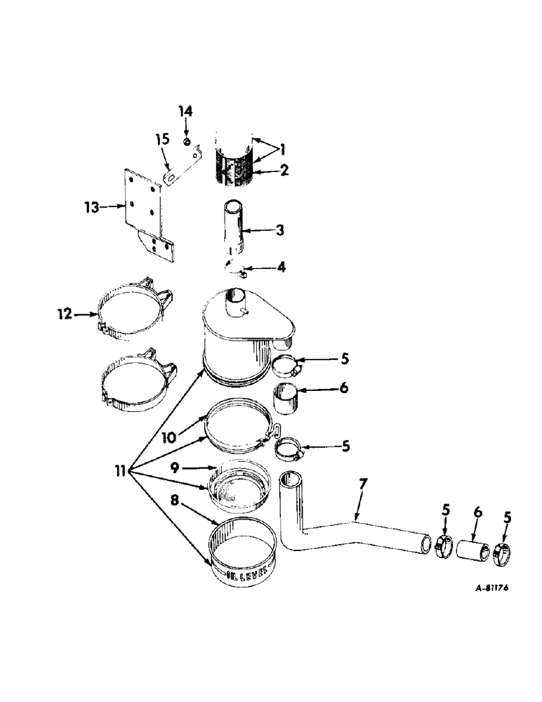 Схема запчастей Case IH 350 - (G-12) - AIR CLEANER & CONNECTIONS (10) - ENGINE