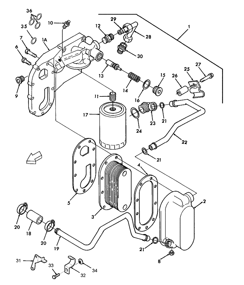 Схема запчастей Case IH WDX1701 - (069) - ENGINE, OIL COOLER & FILTER (10) - ENGINE