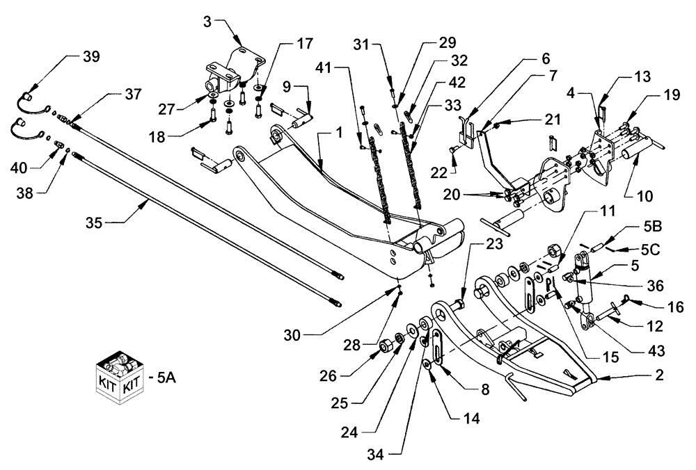 Схема запчастей Case IH BSX172H - (201) - MALE QUICK HITCH & SUBFRAME - 715423056, 716437056 