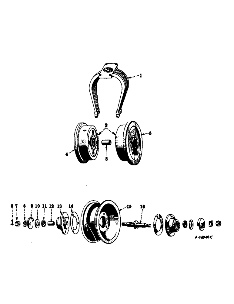 Схема запчастей Case IH 404 - (094) - WHEELS, SINGLE FRONT WHEEL, FARMALL 404 (11) - WHEELS