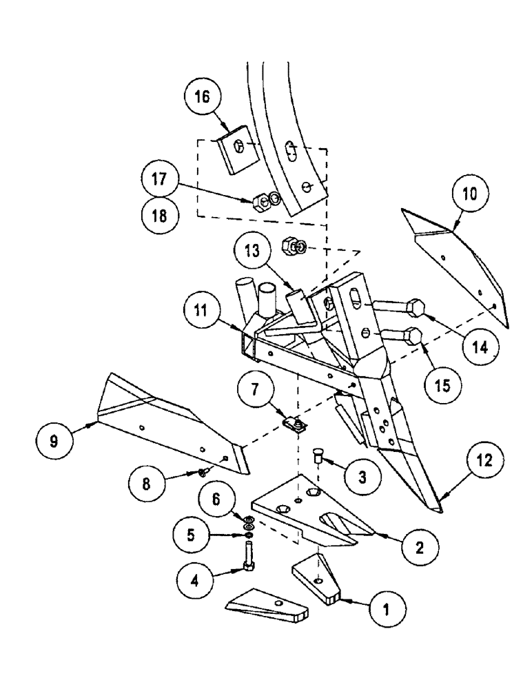 Схема запчастей Case IH CONCORD - (B58) - STANDARD ANDERSON OPENER, 10 INCH, DRY 