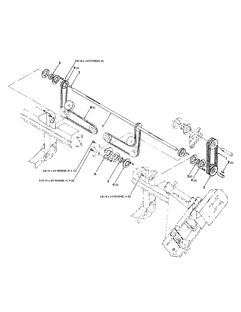 Схема запчастей Case IH 8830 - (54) - DRAPER DRIVE ASSEMBLY (58) - ATTACHMENTS/HEADERS