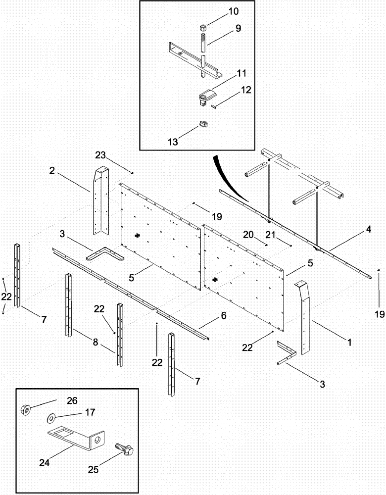 Схема запчастей Case IH 620 - (09D-03) - LID, BASKET - REAR WALL (16) - BASKET