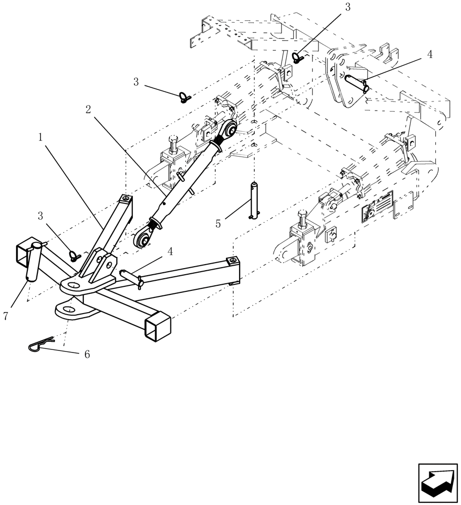 Схема запчастей Case IH ADX2230 - (F.10.D[09]) - SINGLE POINT REAR HITCH OPTION F - Frame Positioning