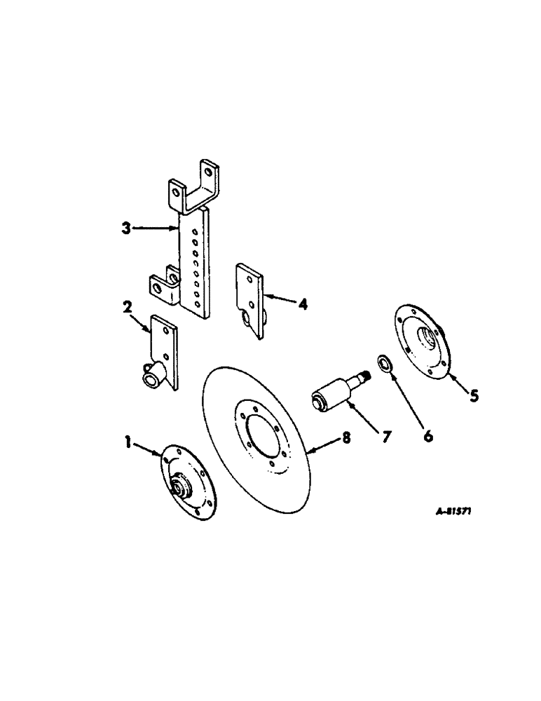 Схема запчастей Case IH 58-SERIES - (P-37[A]) - DISK FURROWING ATTACHMENT, W/9 INCH DISK, ONE PER ROW 