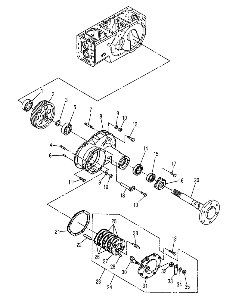 Схема запчастей Case IH DX45 - (05.02) - REAR AXLE BRAKE & WHEEL SHAFT (05) - REAR AXLE