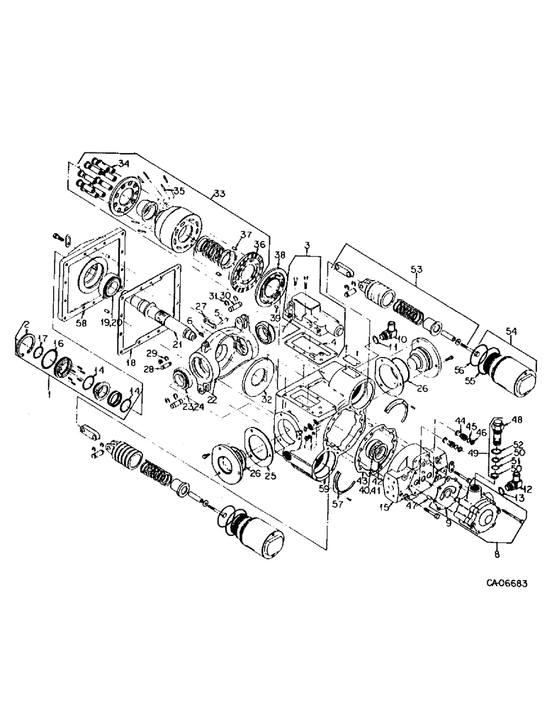 Схема запчастей Case IH 95 - (07-18) - DRIVE TRAIN, HYDROSTATIC PUMP ASSEMBLY, EATON, SERIAL NUMBER 1012 AND ABOVE Drive Train