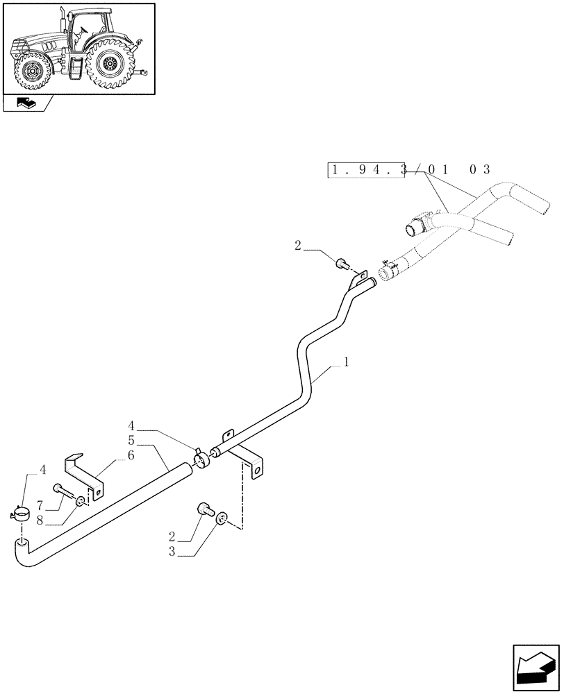 Схема запчастей Case IH MAXXUM 115 - (1.94.3/01[04]) - AIR CONDITIONING SYSTEM PIPES (10) - OPERATORS PLATFORM/CAB